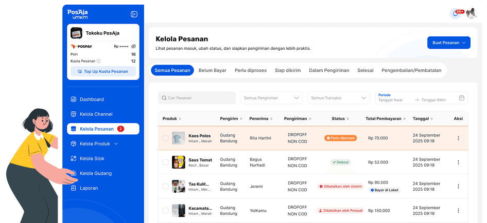 PosAja Dashboard Interface